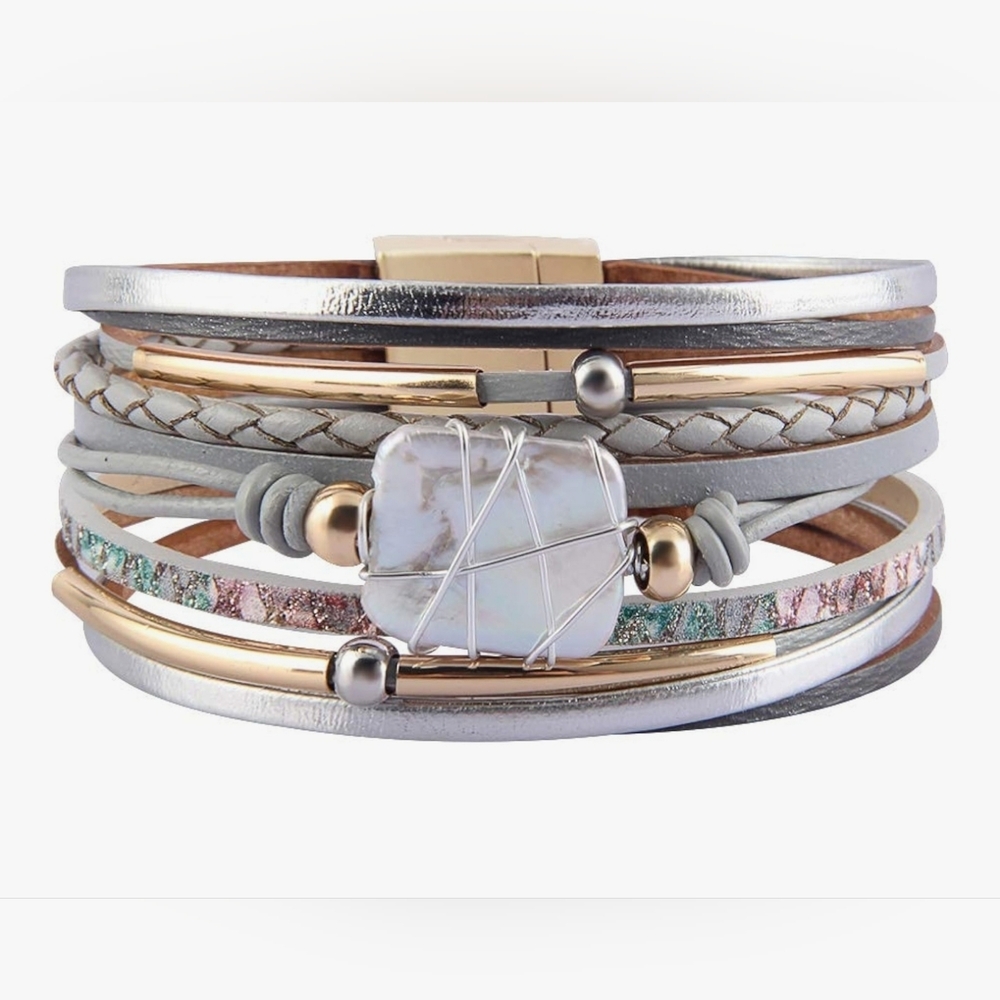 Silver and Gold Multi-Layer Bracelet